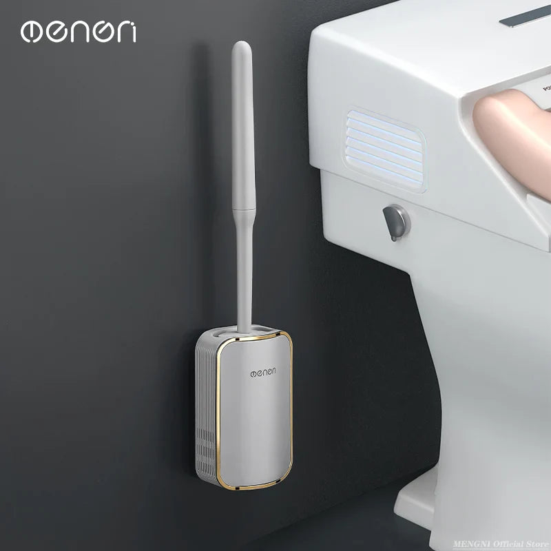 Wall-Mount Quick Drain Toilet Brush Set