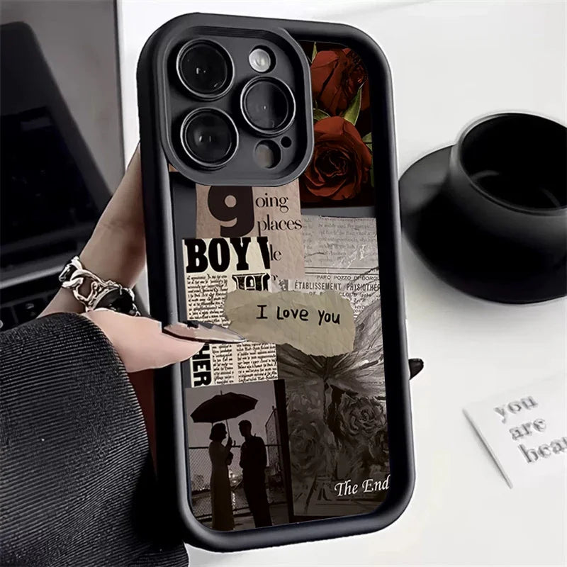 Red Flower Scenery Silicone Phone Case