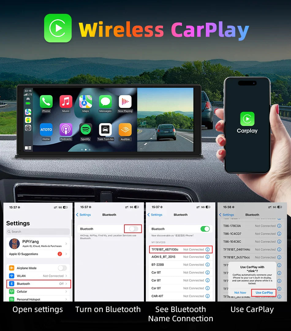 Vtopek Carplay Screen for Car, 11.3" HD Portable