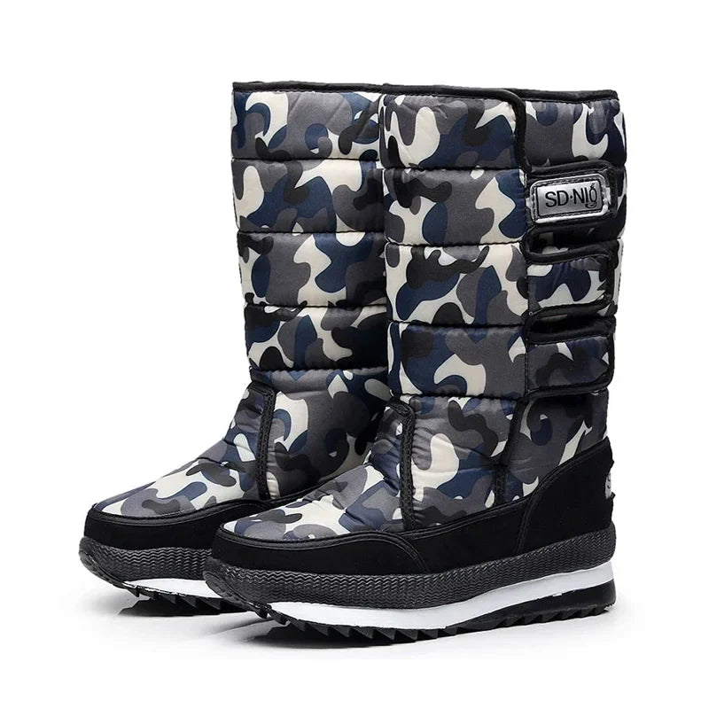 Winter Boots for Women Fashion Thick Plush Waterproof Non-slip Boots Couple Winter Shoes High Quality Warm Fur Boots New Zapatos