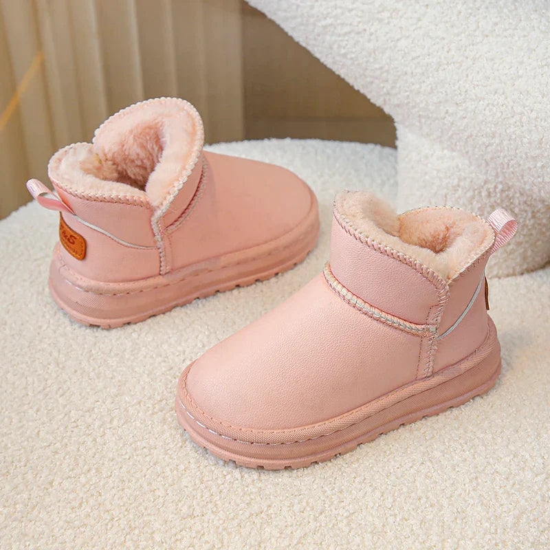 2025 Winter Children Snow Boots Boys Girls Fashion Warm Thick Plush Waterproof Ankle  Anti-skid Kids Boots Classic Rubber Shoes