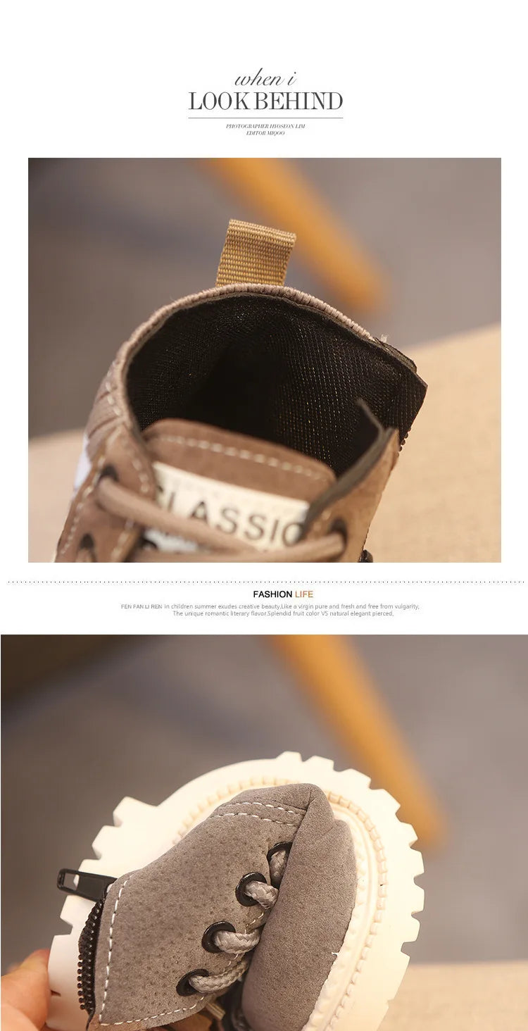 Kids Winter Boots Cotton Fabric Spring Autumn Children Shoes Baby Toddler Boys Girls Boots