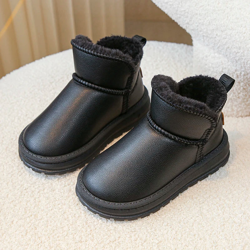 2025 Winter Children Snow Boots Boys Girls Fashion Warm Thick Plush Waterproof Ankle  Anti-skid Kids Boots Classic Rubber Shoes