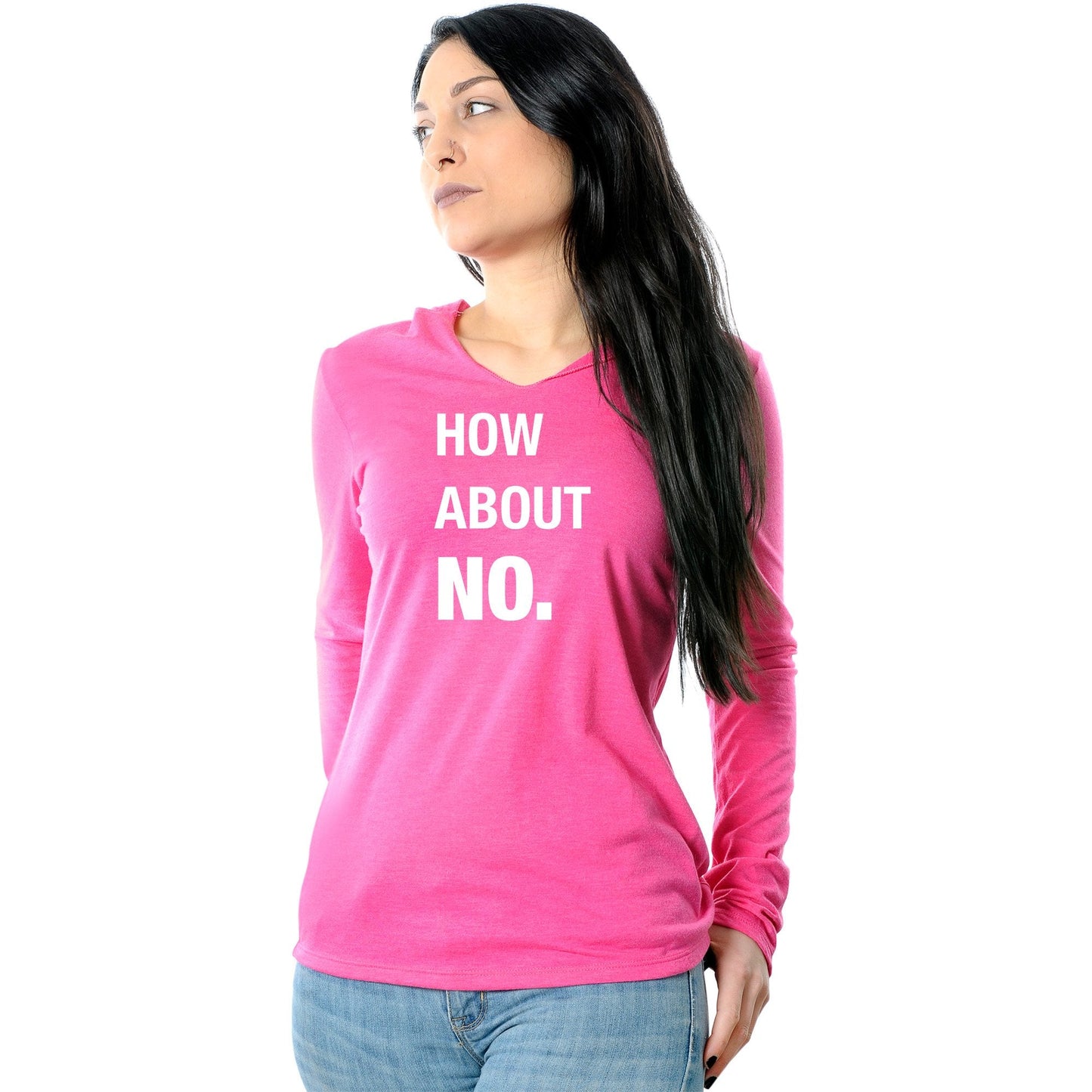 How About No Tapered Long Sleeve Hoodie