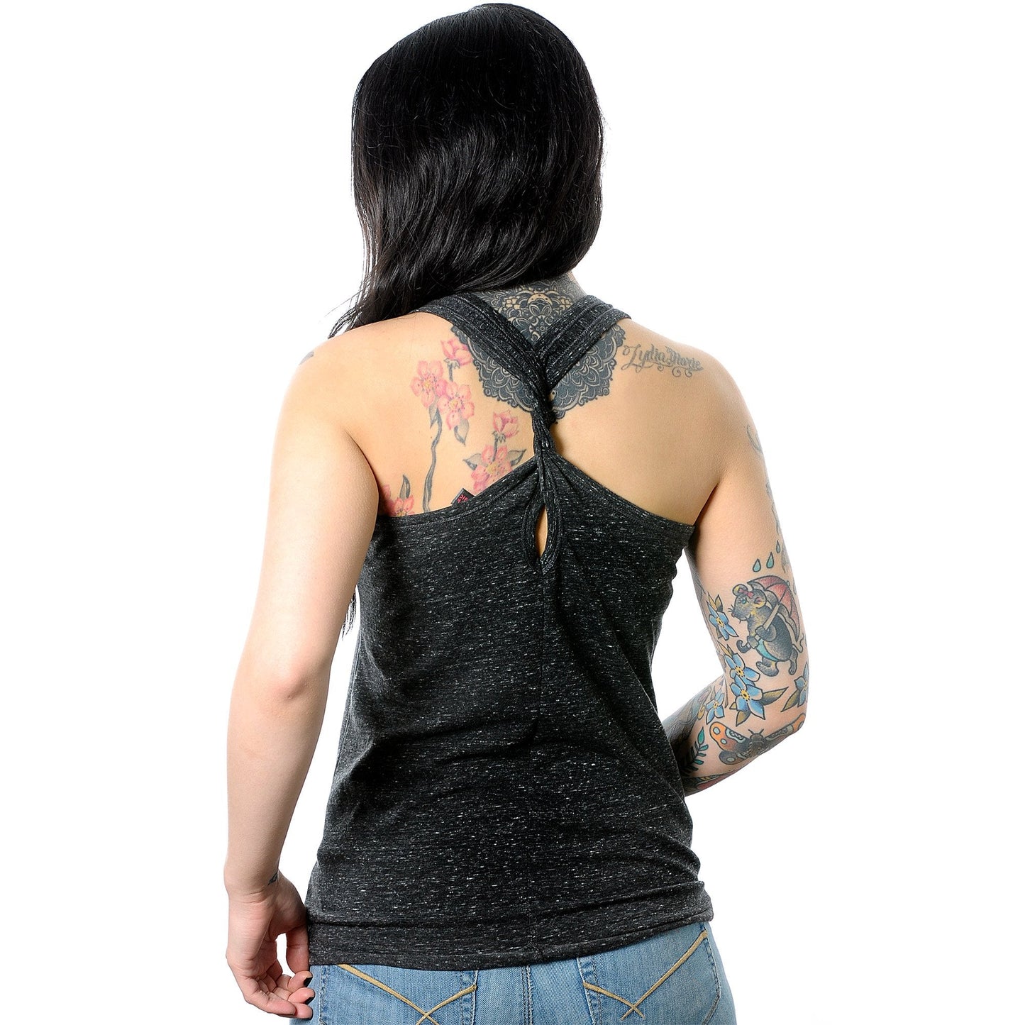Modified is my Aesthetic Black Gray Cosmic Twist Back Tank Top