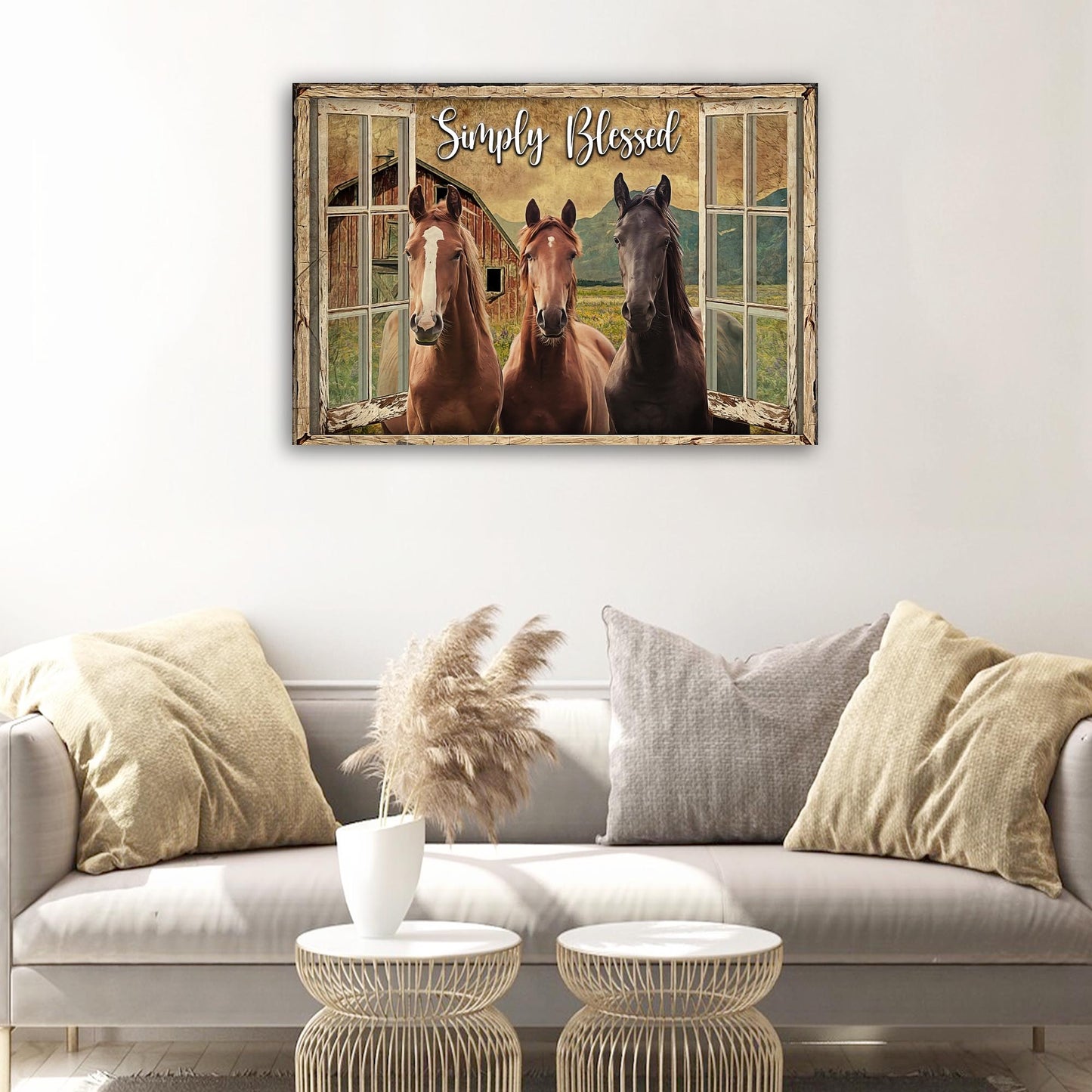 Simply Blessed Amazing Horse Farm Sign