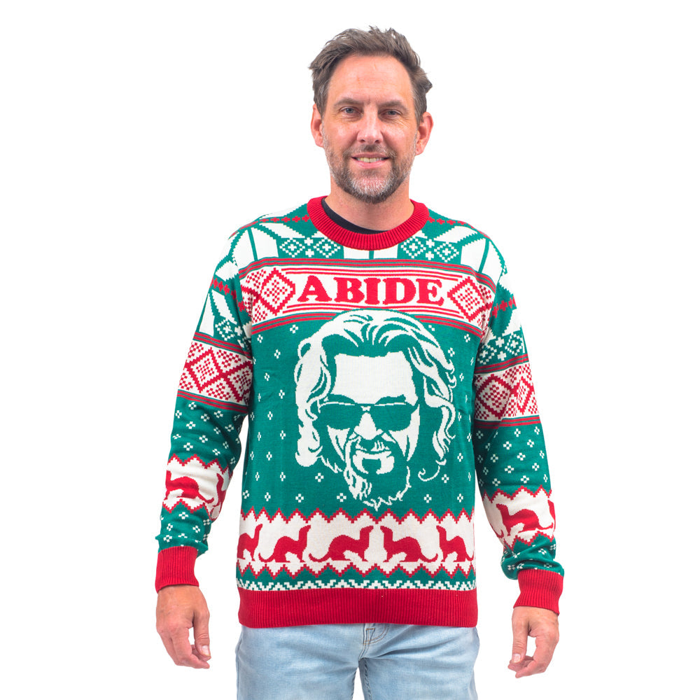 The Big Lebowski Dude Abide Marmot Bowling Unisex Ugly Christmas Sweater