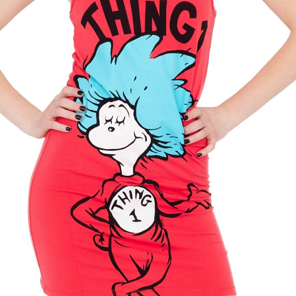 Thing 1 or Thing 2 Seuss Tunic Tank Halloween Cosplay Costume Dress