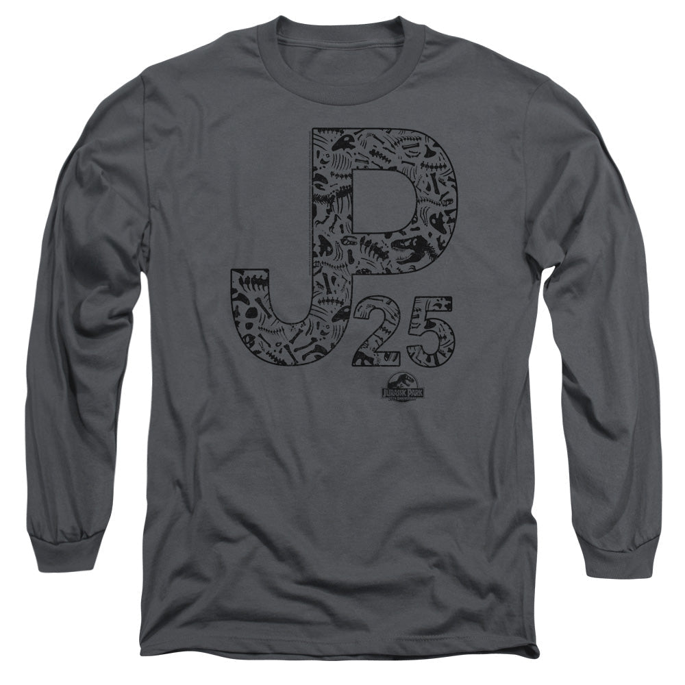Jurassic Park JP 25 Mens Long Sleeve Shirt Charcoal