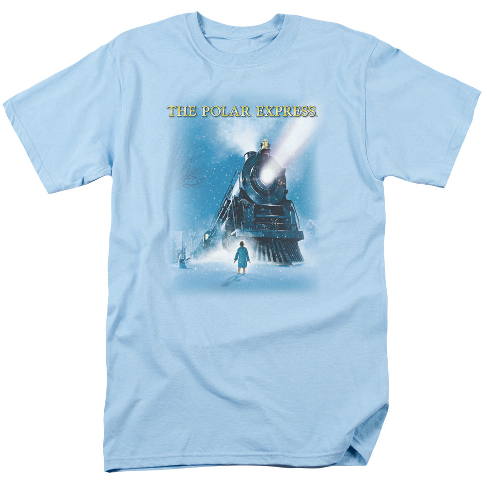 Polar Express Big Train Mens T Shirt Light Blue Officially Licensed