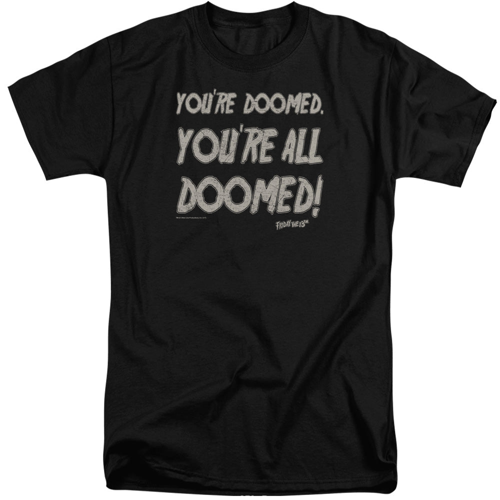 Friday The 13Th Doomed Mens Tall T Shirt Black Officially Licensed