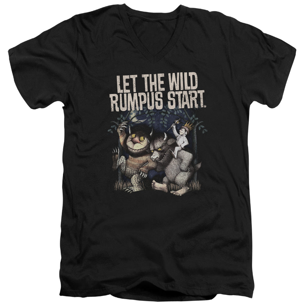 Where The Wild Things Are Wild Rumpus Mens Slim Fit V-Neck T Shirt Black Officially Licensed