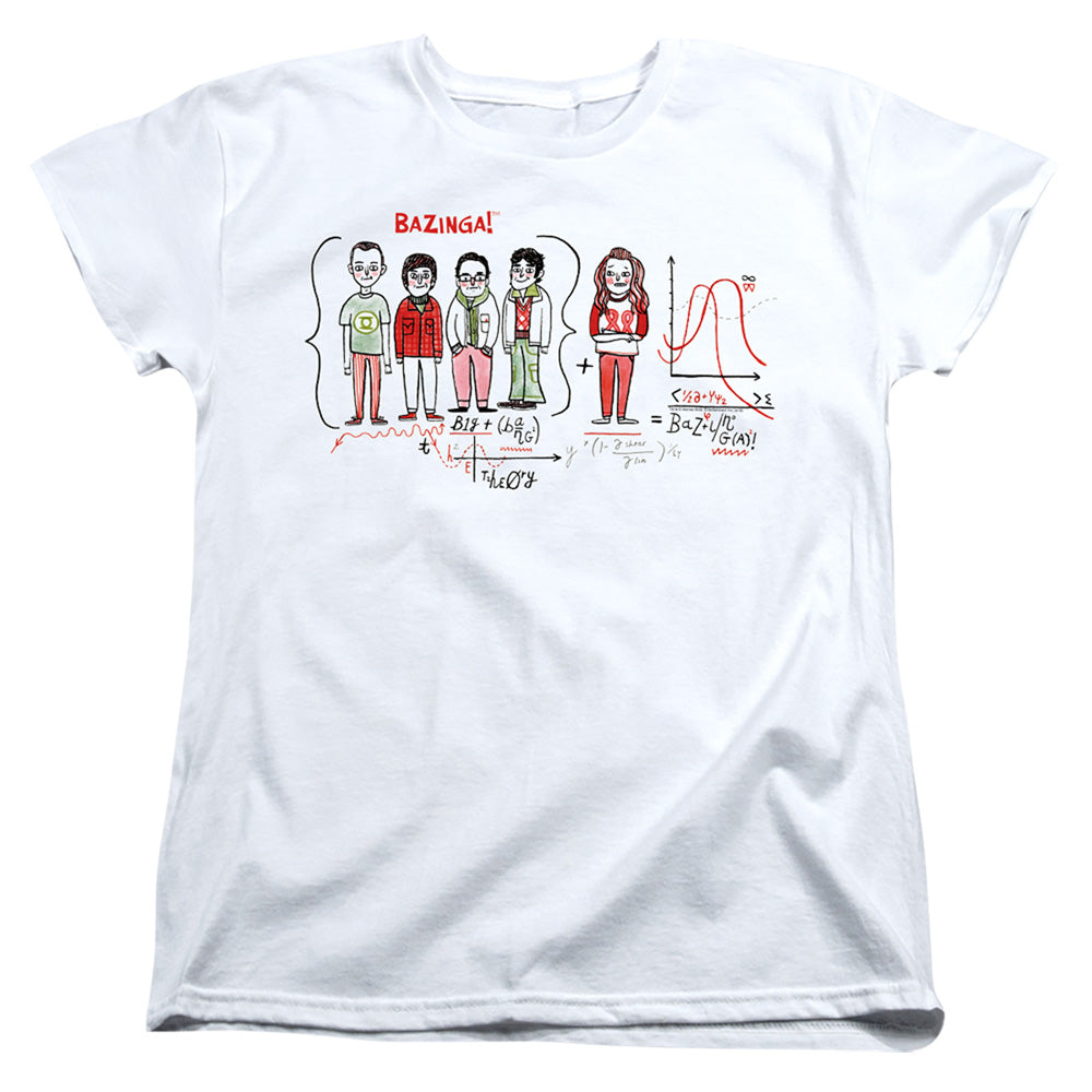 Big Bang Theory Bazinga Equation Womens T Shirt White