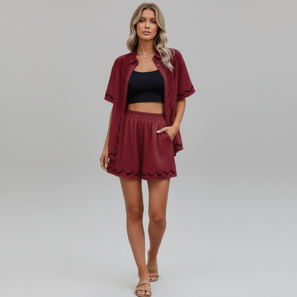 Casual Button Two-Piece