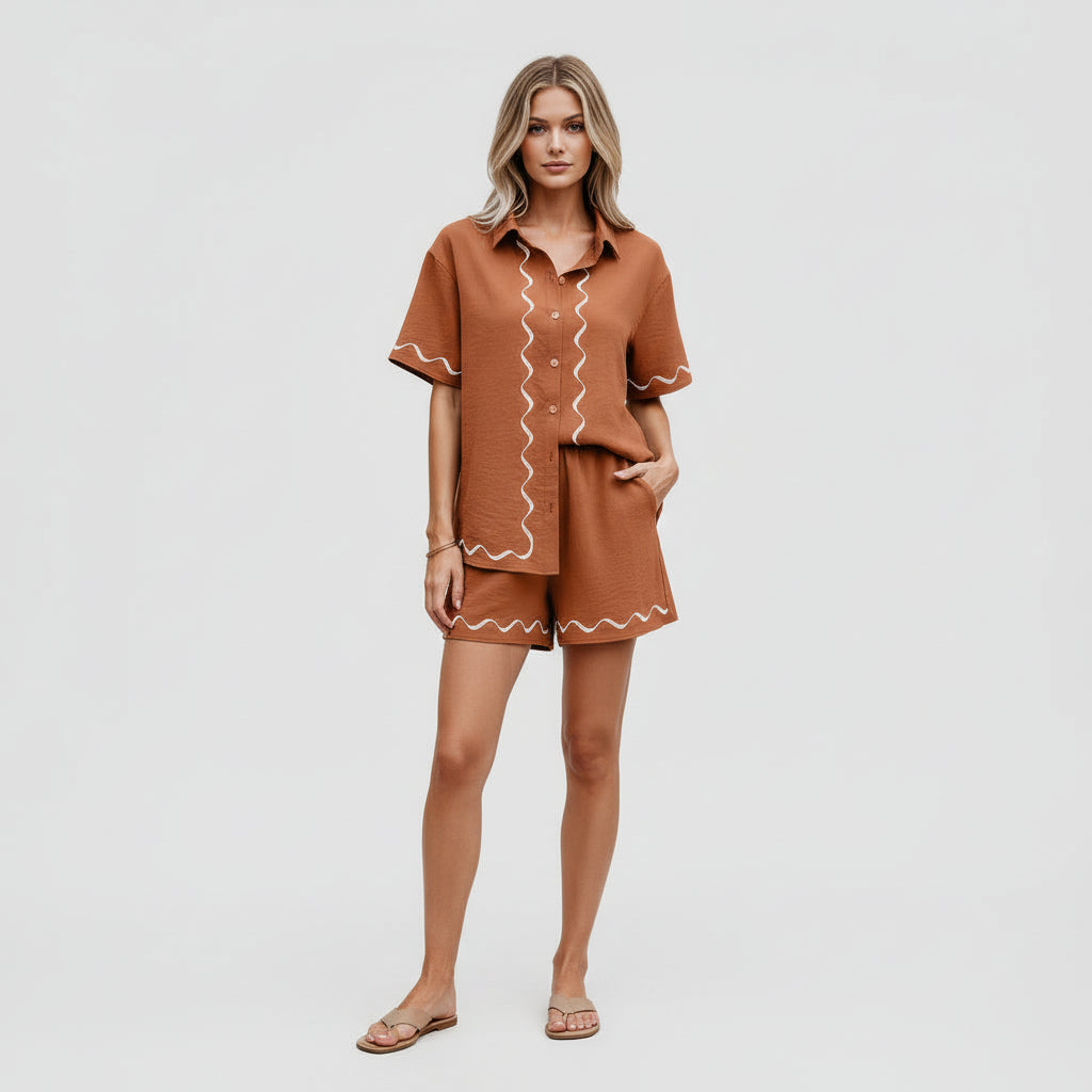 Casual Button Two-Piece