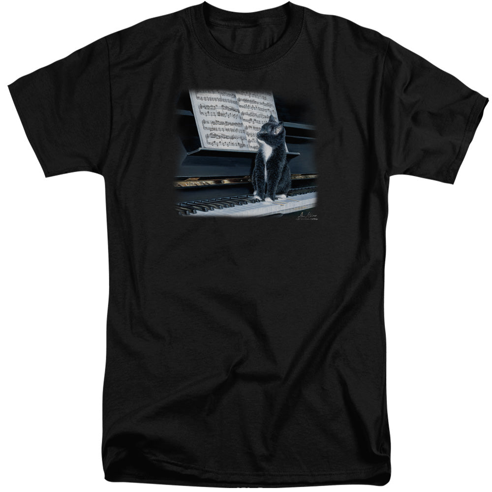 Wildlife Kitten On The Keys Mens Tall T Shirt Black Officially Licensed