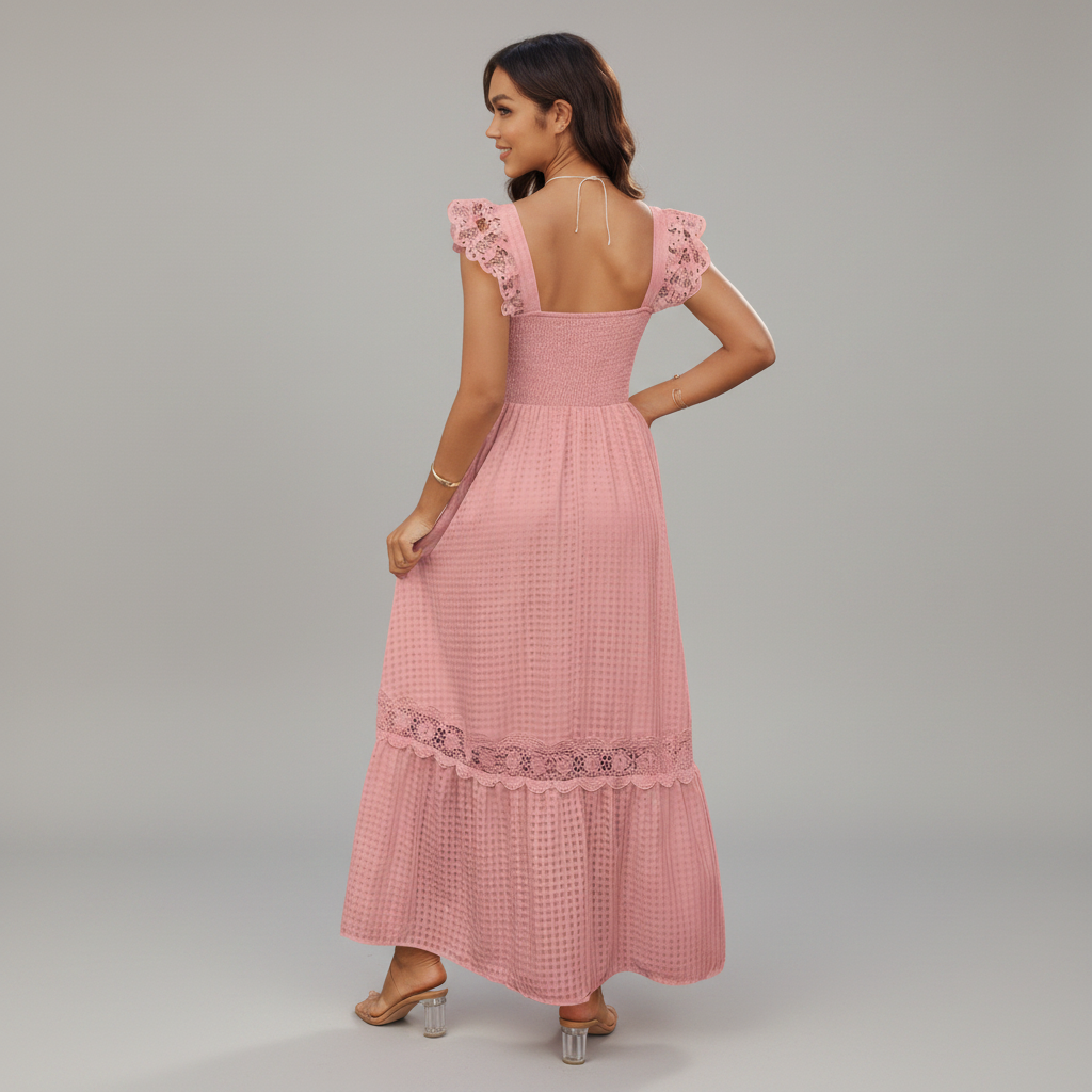 Lace Patchwork Sleeveless Dress