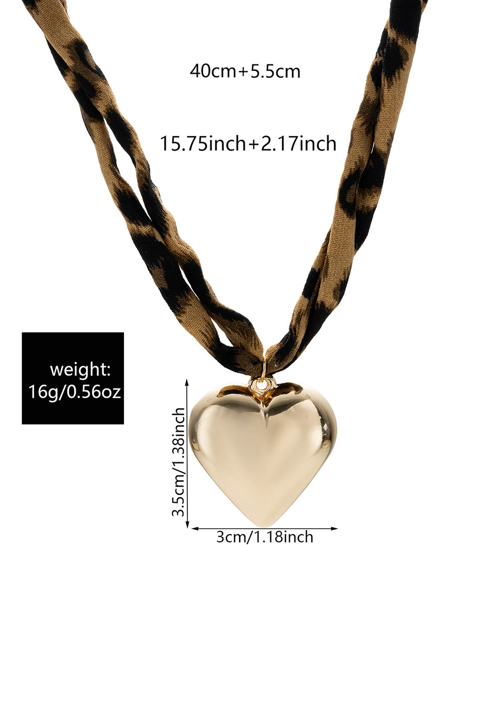 Lea Heart Charm Scarf Necklace