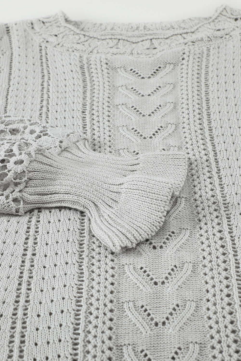 Scarlett Lace Pointelle Knit Sweater