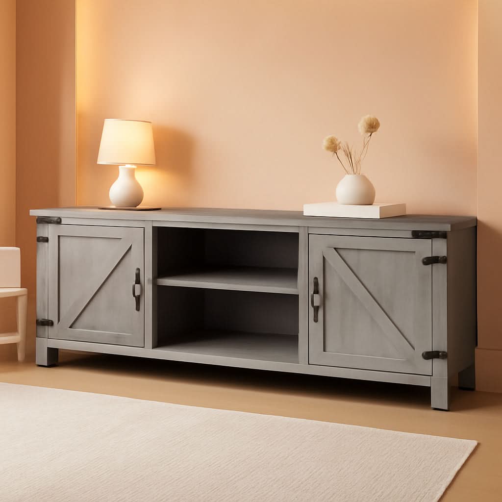 Georgetown Modern Farmhouse 70 Inch TV Stand Stone Grey