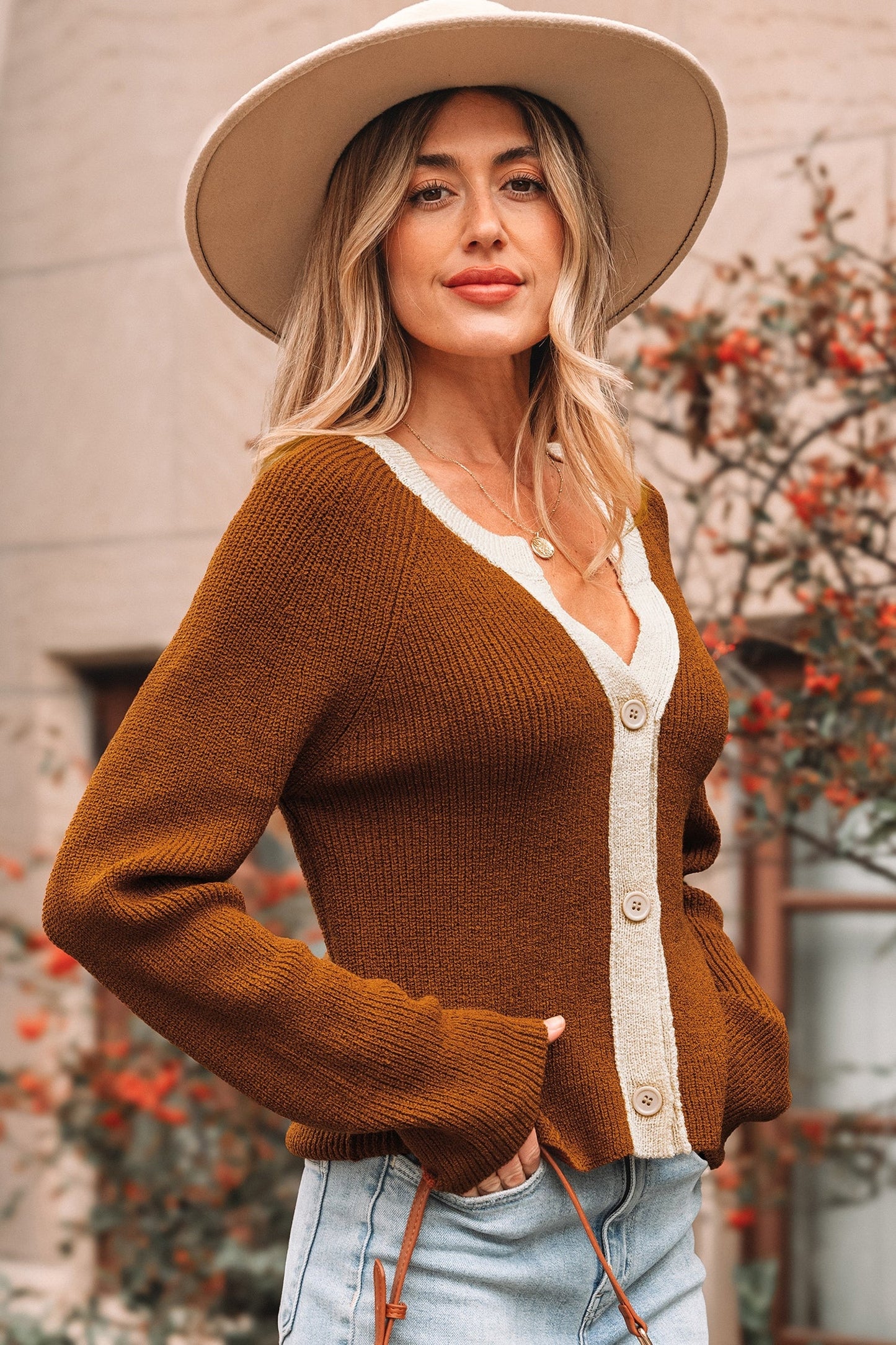 Gabriella Knit Neckline Short Cardigan