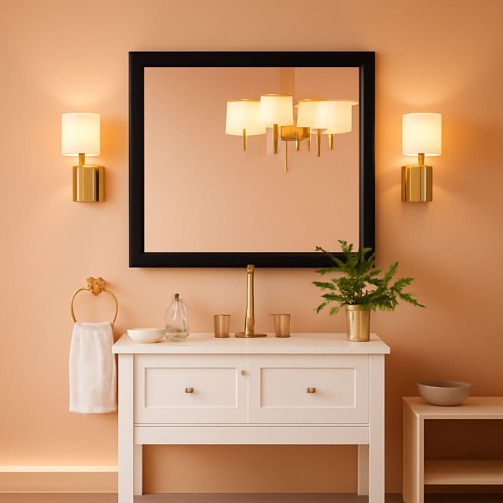 Amorho Black Bathroom Mirror 40 By 30 Inch Wall Mount