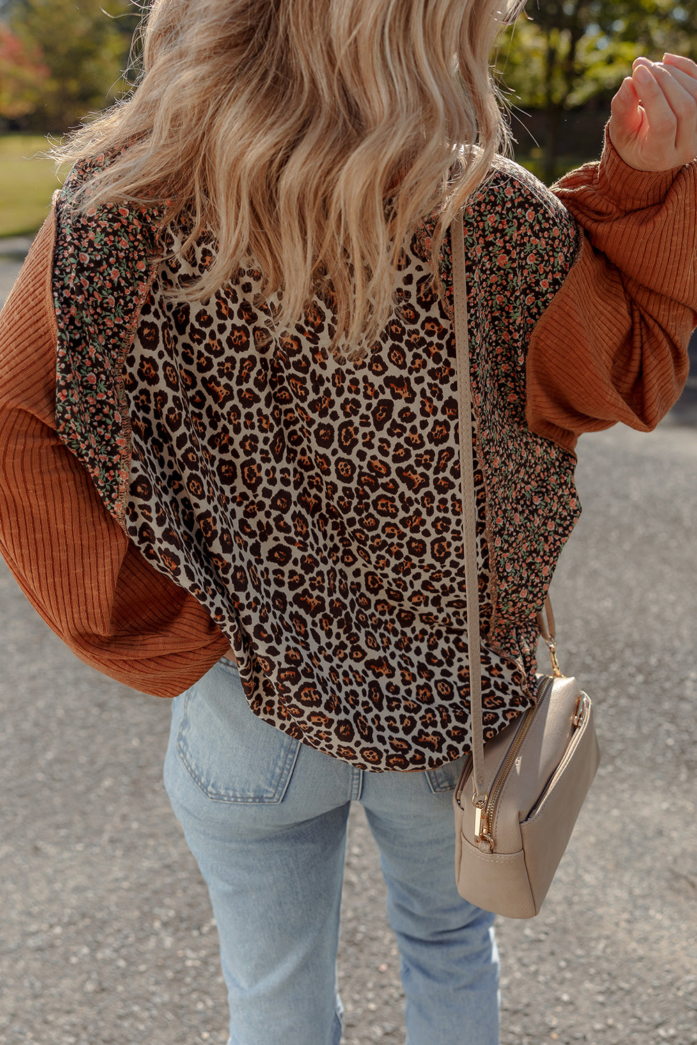 Natalie Leopard & Floral Patchwork Loose Top