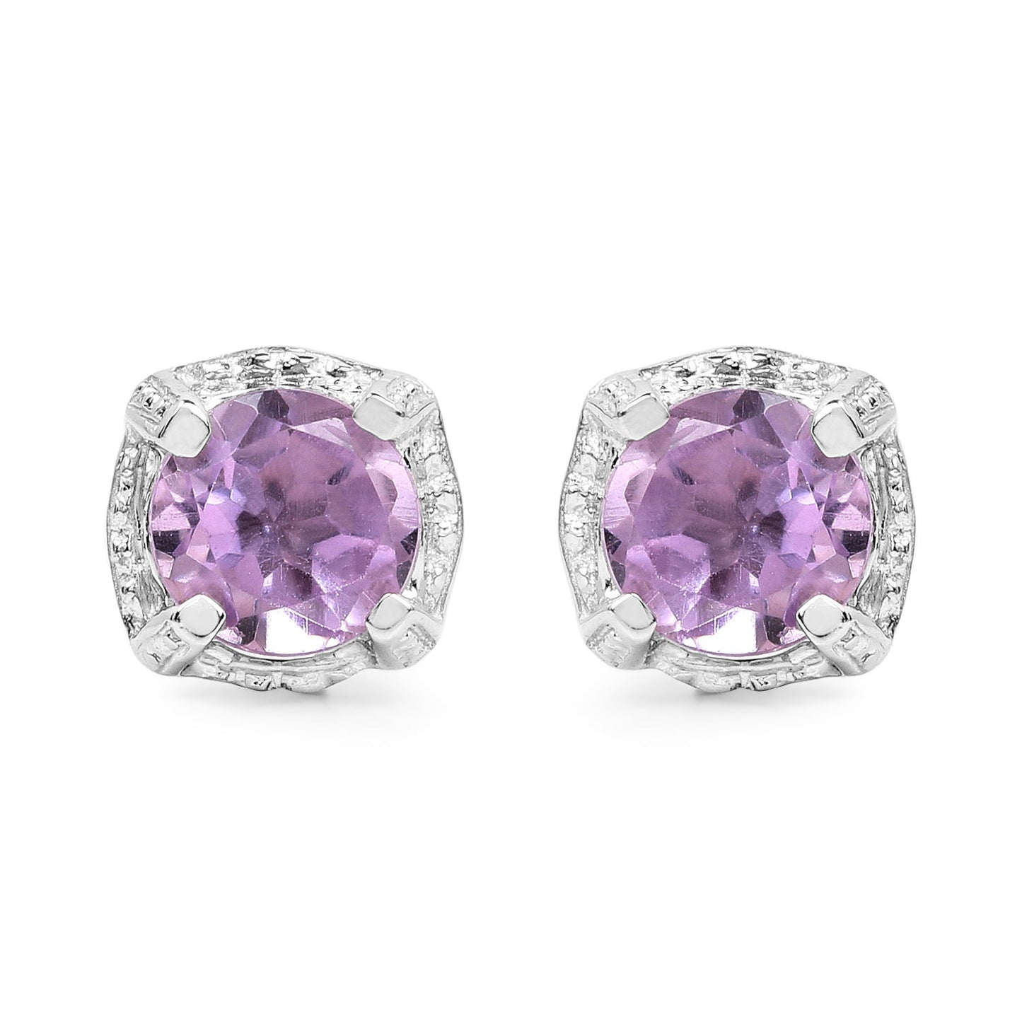 1.46 Carat Genuine Amethyst .925 Sterling Silver Earrings