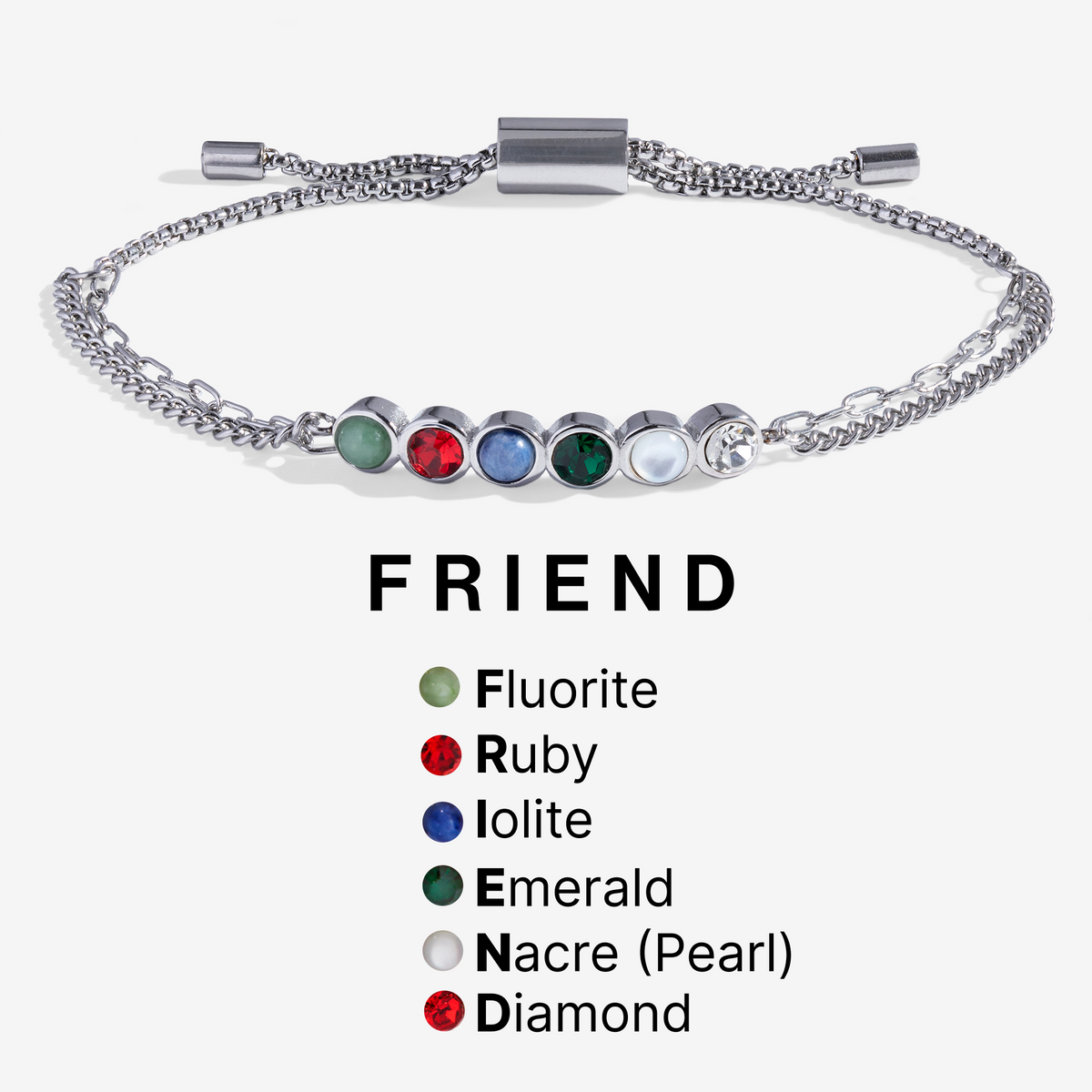 Friend Hidden Message Acrostic Bolo Bracelet