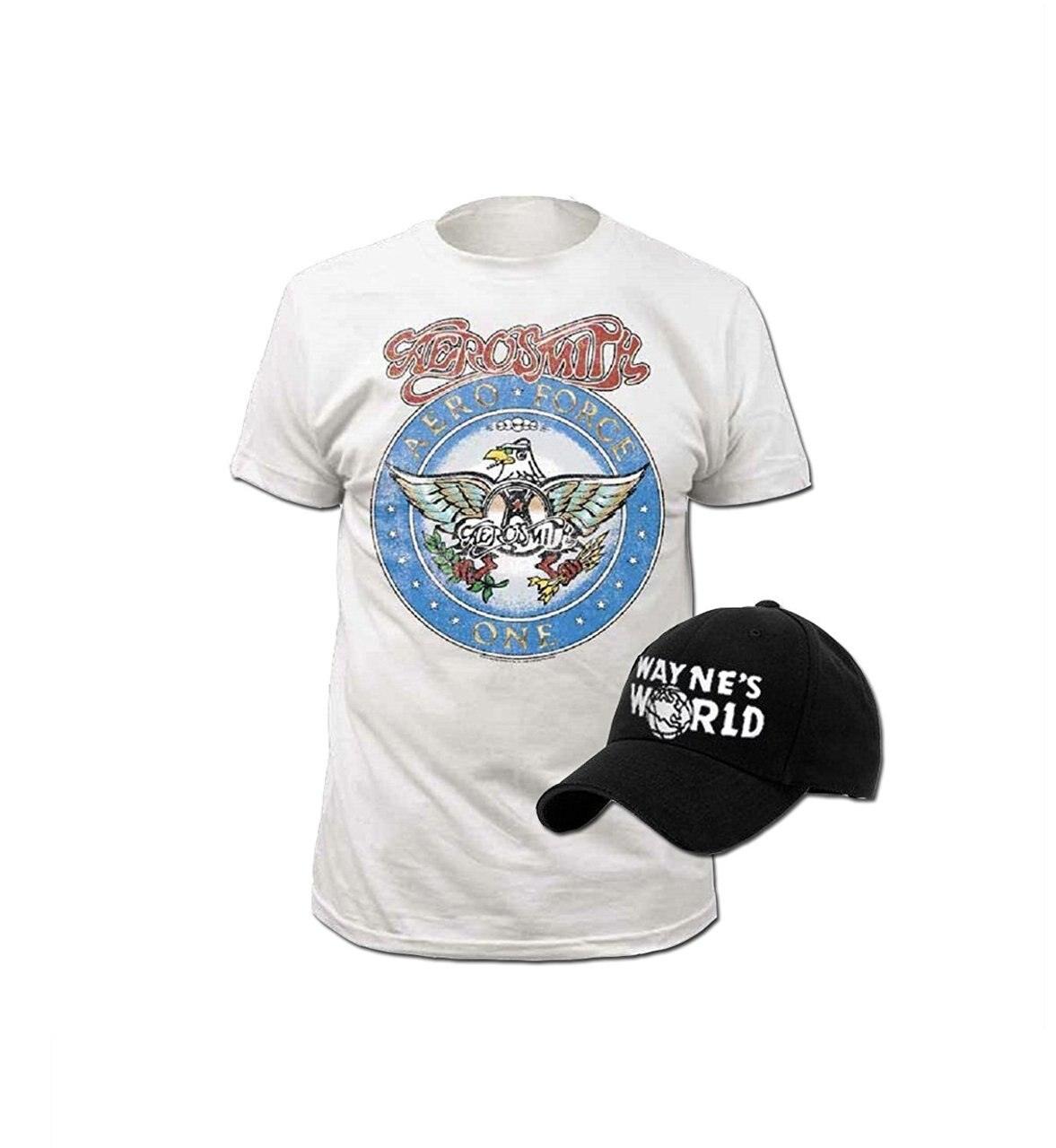 Adult Wayne's World T-shirt and Hat Costume Set