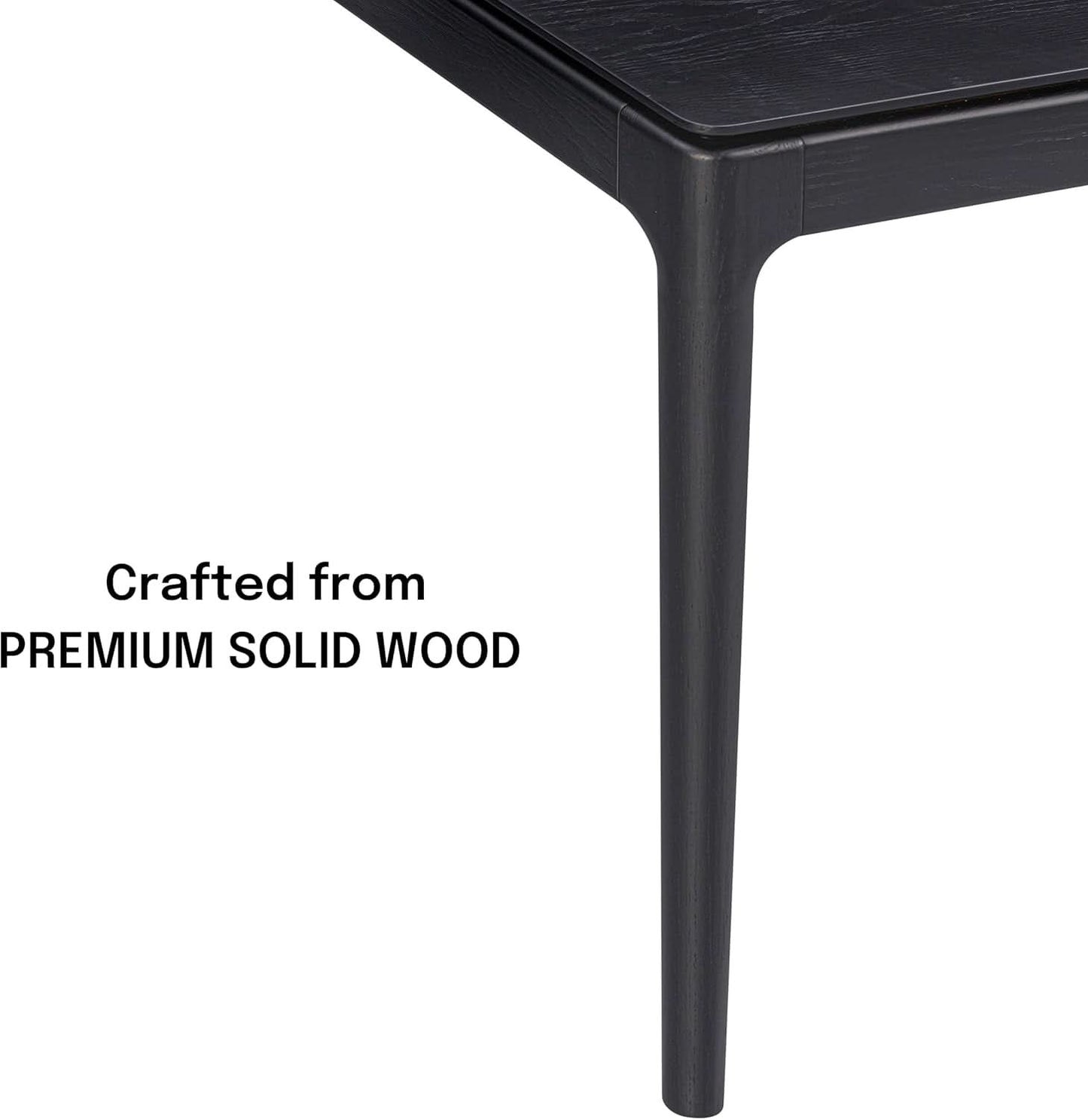 Mingle 55 Inch Modern Rectangular Dinner Table Burnt Black