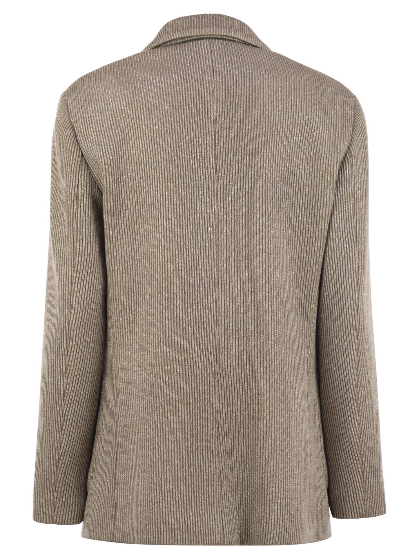 Brunello Cucinelli Women Sparkling English Rib Cotton And Viscose Knitted Jacket With Monili