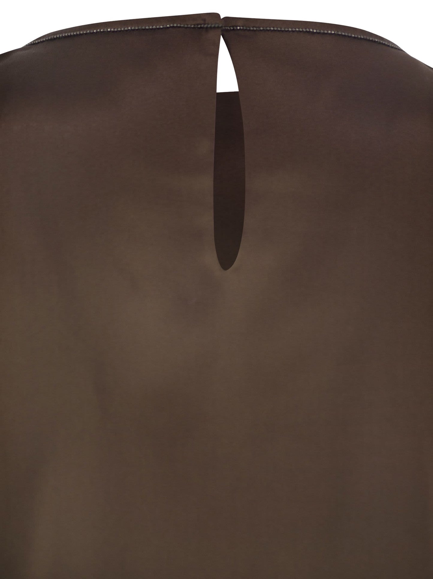 Brunello Cucinelli Women Stretch Silk Satin Top With Jewellery