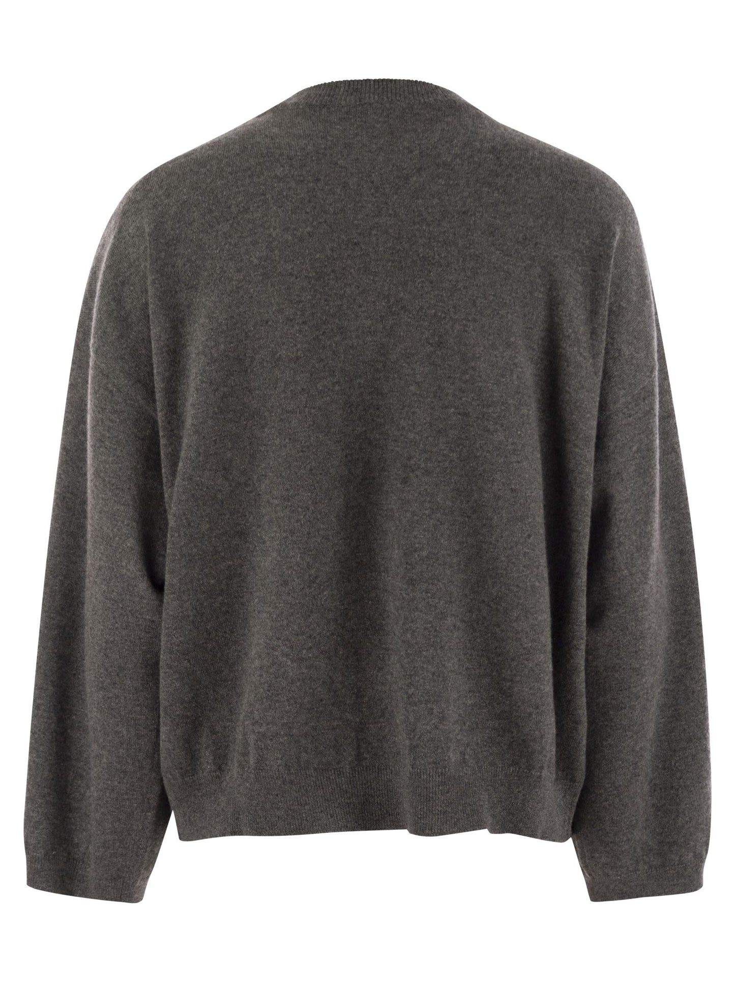 Brunello Cucinelli Women Cashmere Sweater With Breast Pocket And Necklace
