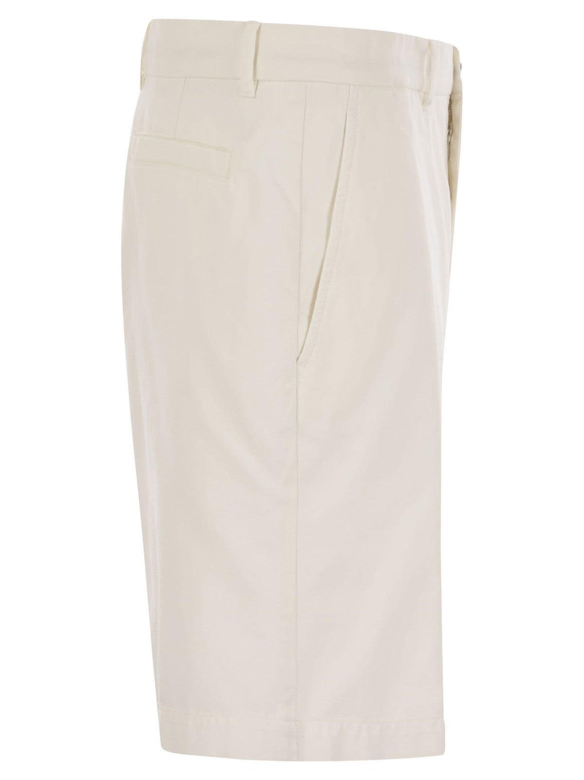 Brunello Cucinelli Men Cotton Gabardine Bermuda Shorts