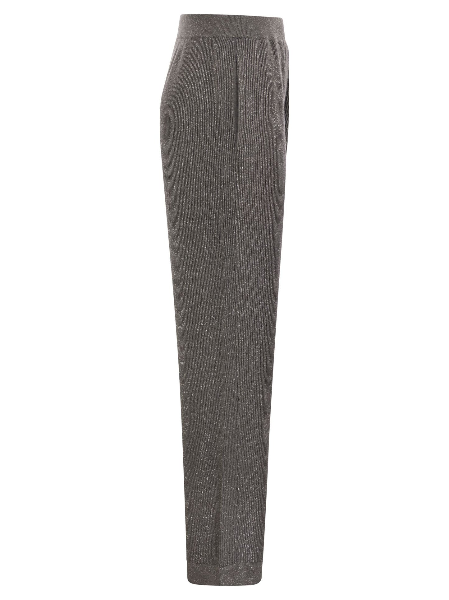 Brunello Cucinelli Women English Rib Cotton And Viscose Pants