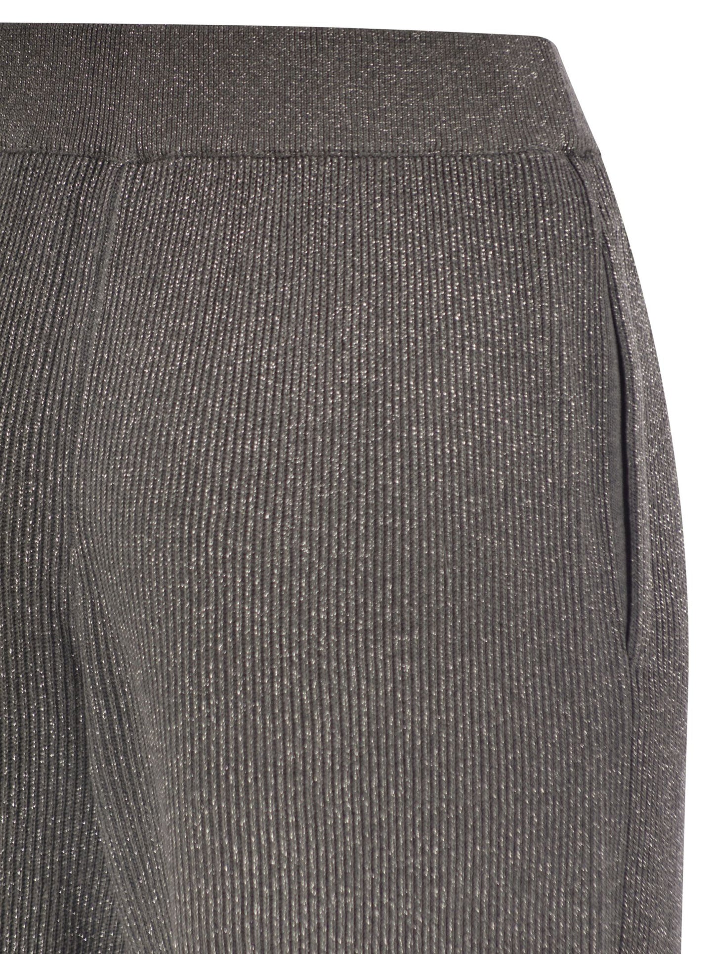 Brunello Cucinelli Women English Rib Cotton And Viscose Pants