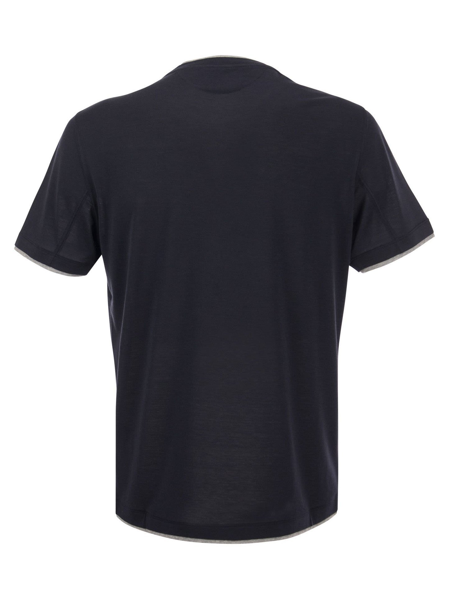 Brunello Cucinelli Men Silk And Cotton T-Shirt