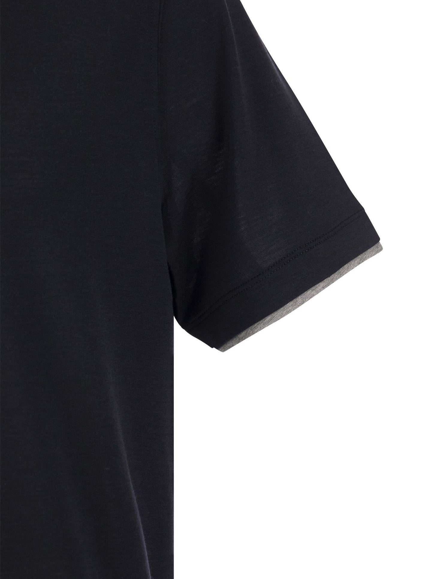 Brunello Cucinelli Men Silk And Cotton T-Shirt