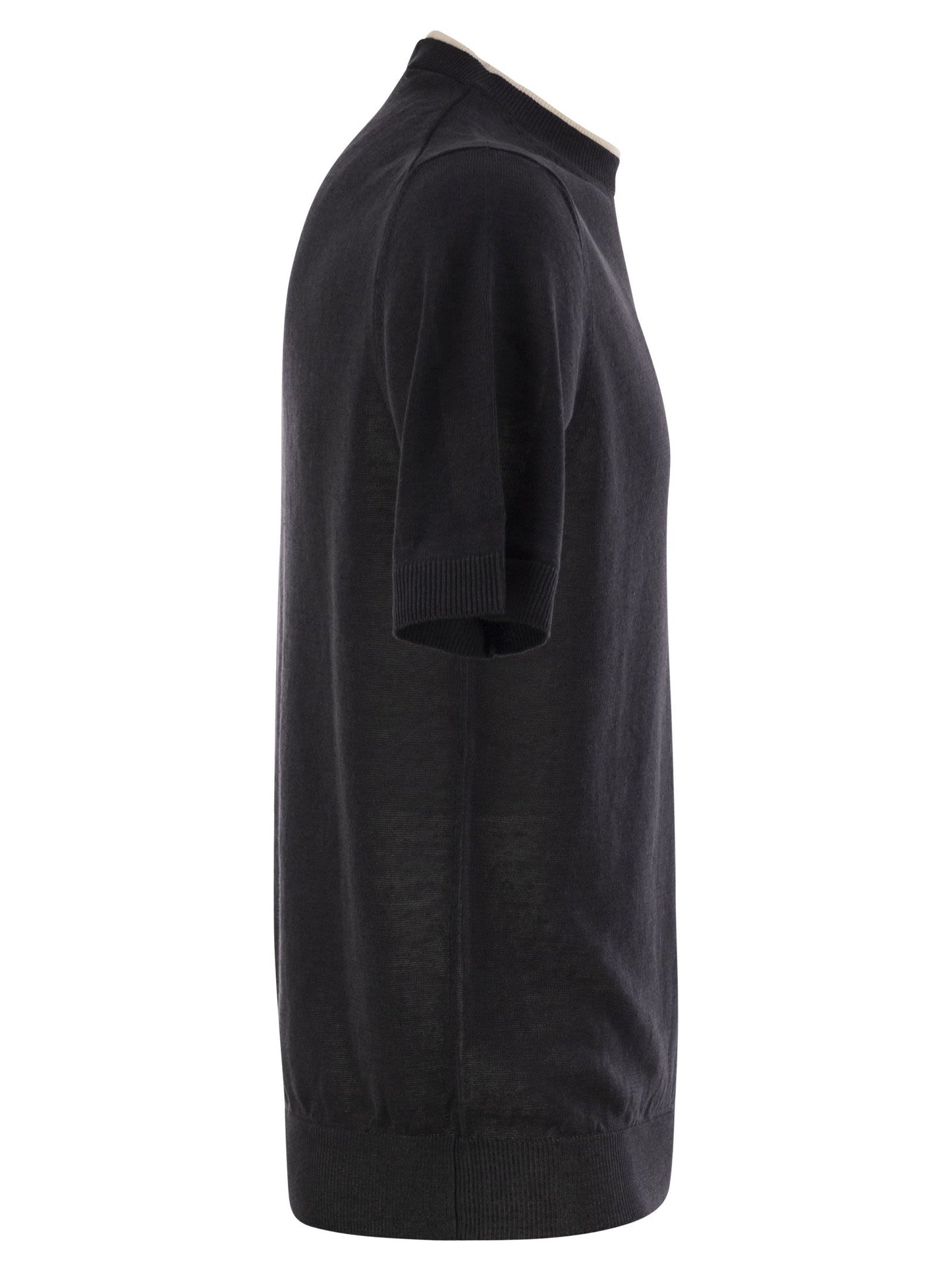 Peserico Men T-Shirt In Linen And Cotton Yarn