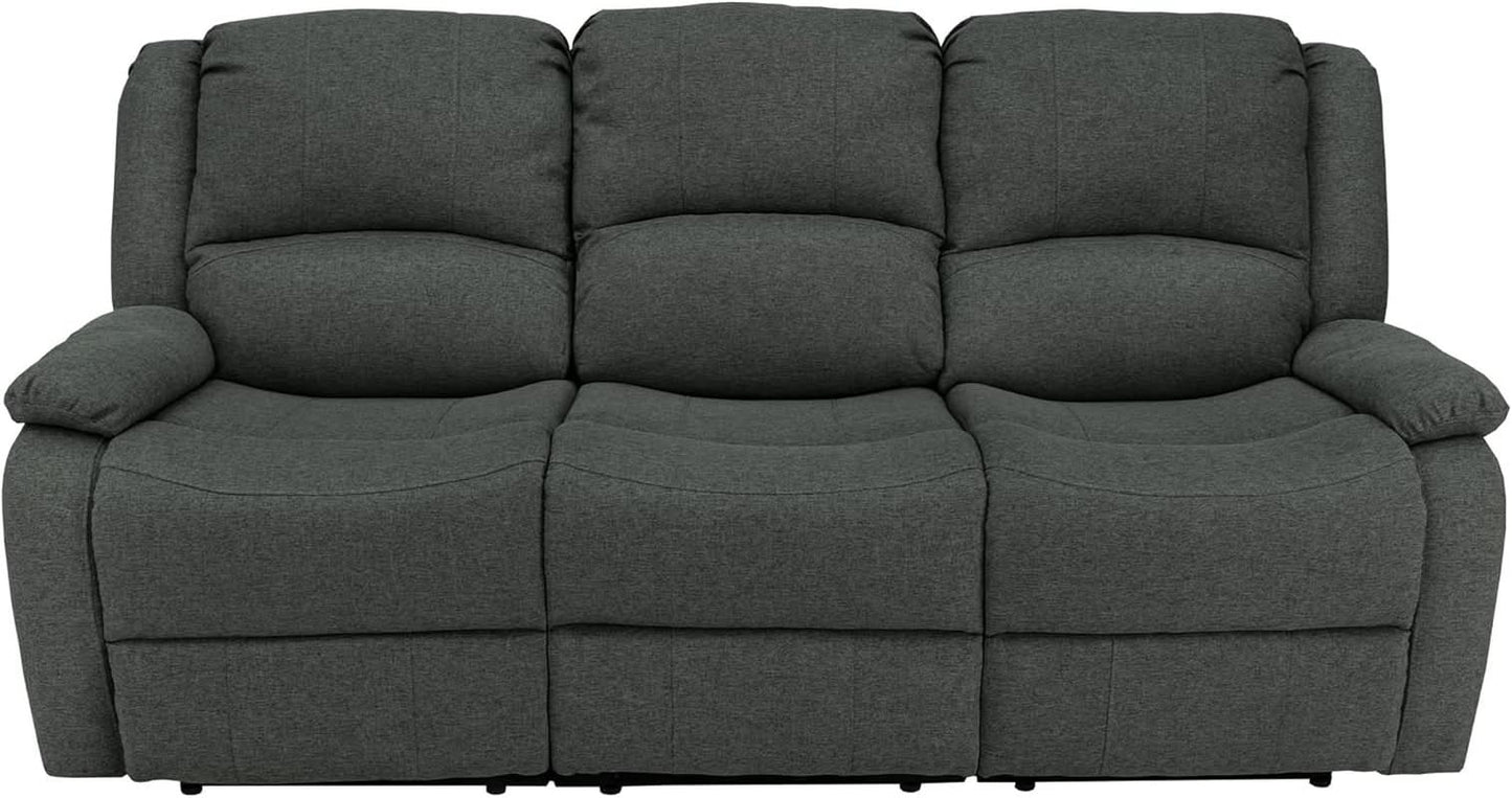 80-Inch RV Triple Recliner Sofa With Convertible Console