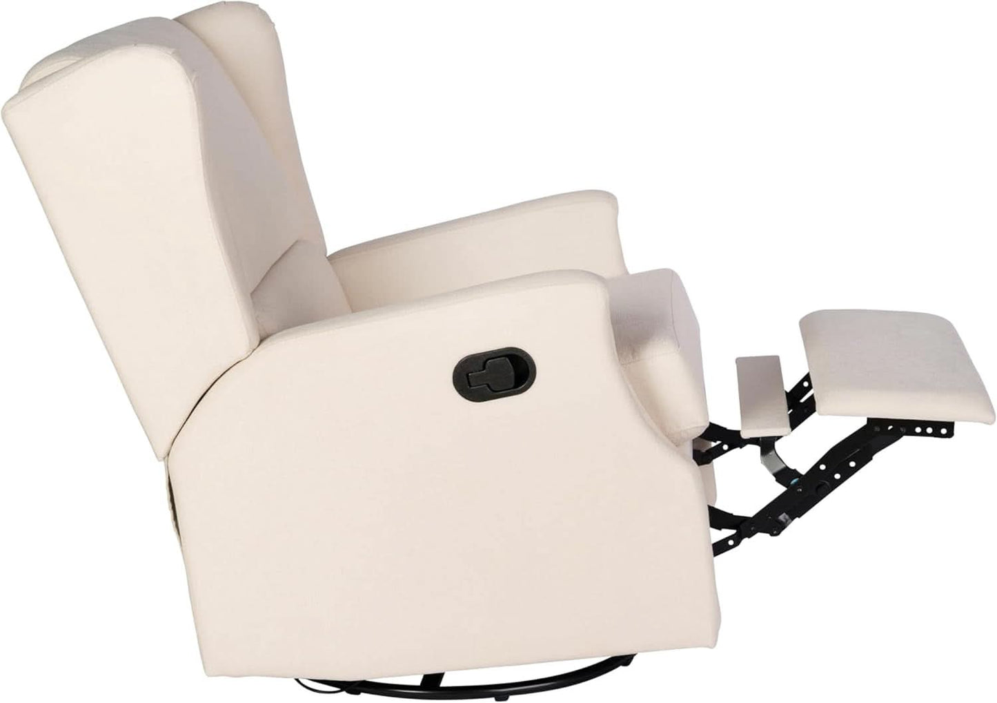 Omma Swivel Glider Rocking Recliner Cream Upholstered 3In1
