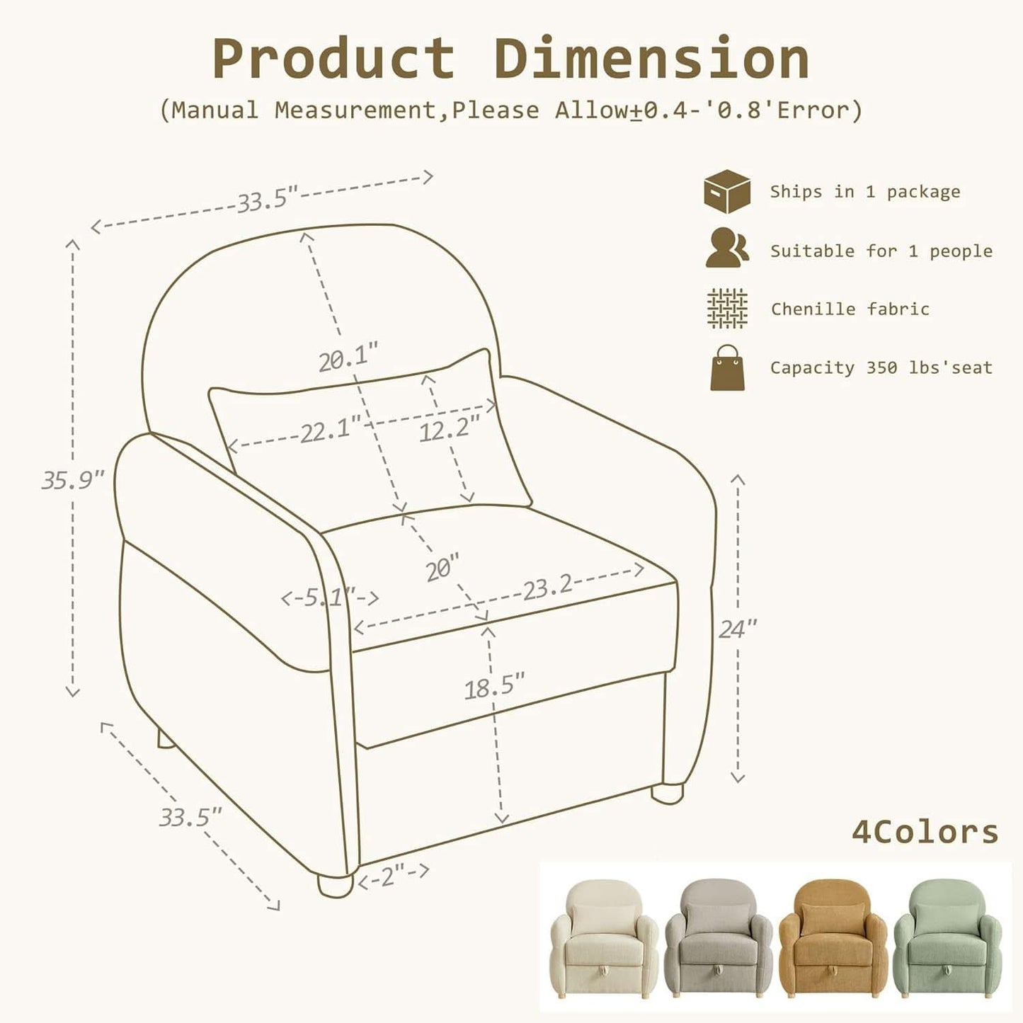 Gray 33.5 Inch Luxuriously Textured Modern Armchair