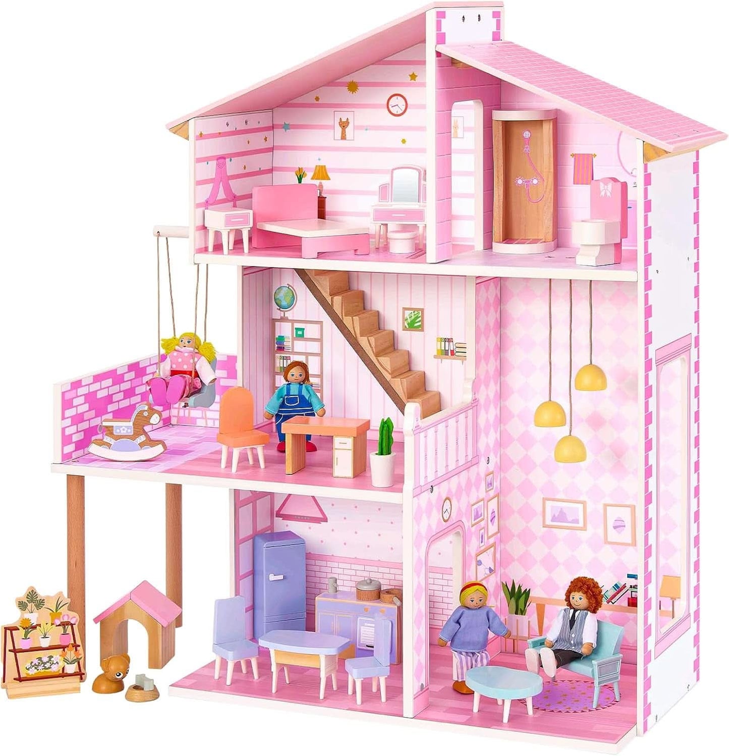 Wooden Dolls House Villa Style Premium Furnishings