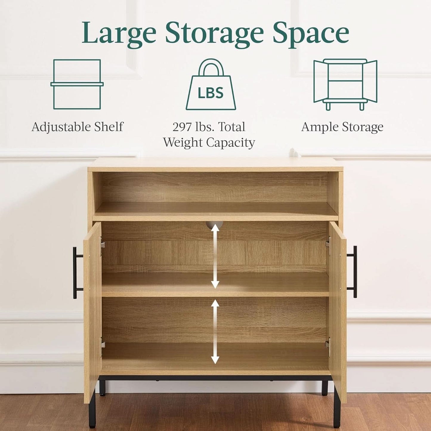 Rattan Sideboard Buffet Cabinet Natural Color Cord Cutout