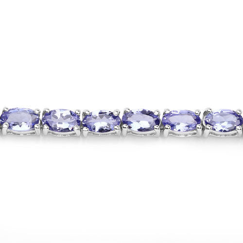 8.75 Carat Genuine Tanzanite .925 Sterling Silver Bracelet