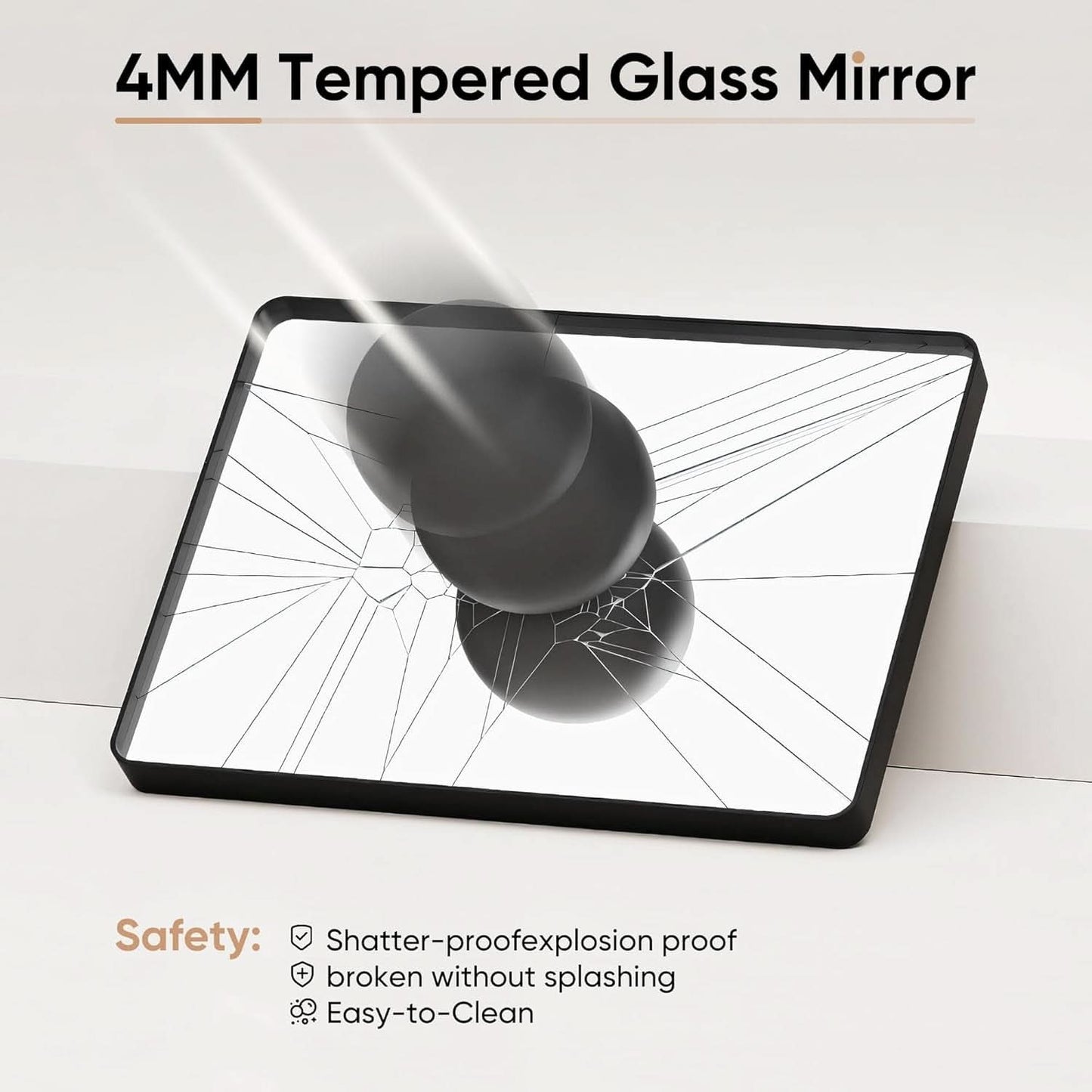Black Metal Framed Vanity Mirror 36x24 Inch For Over Sink