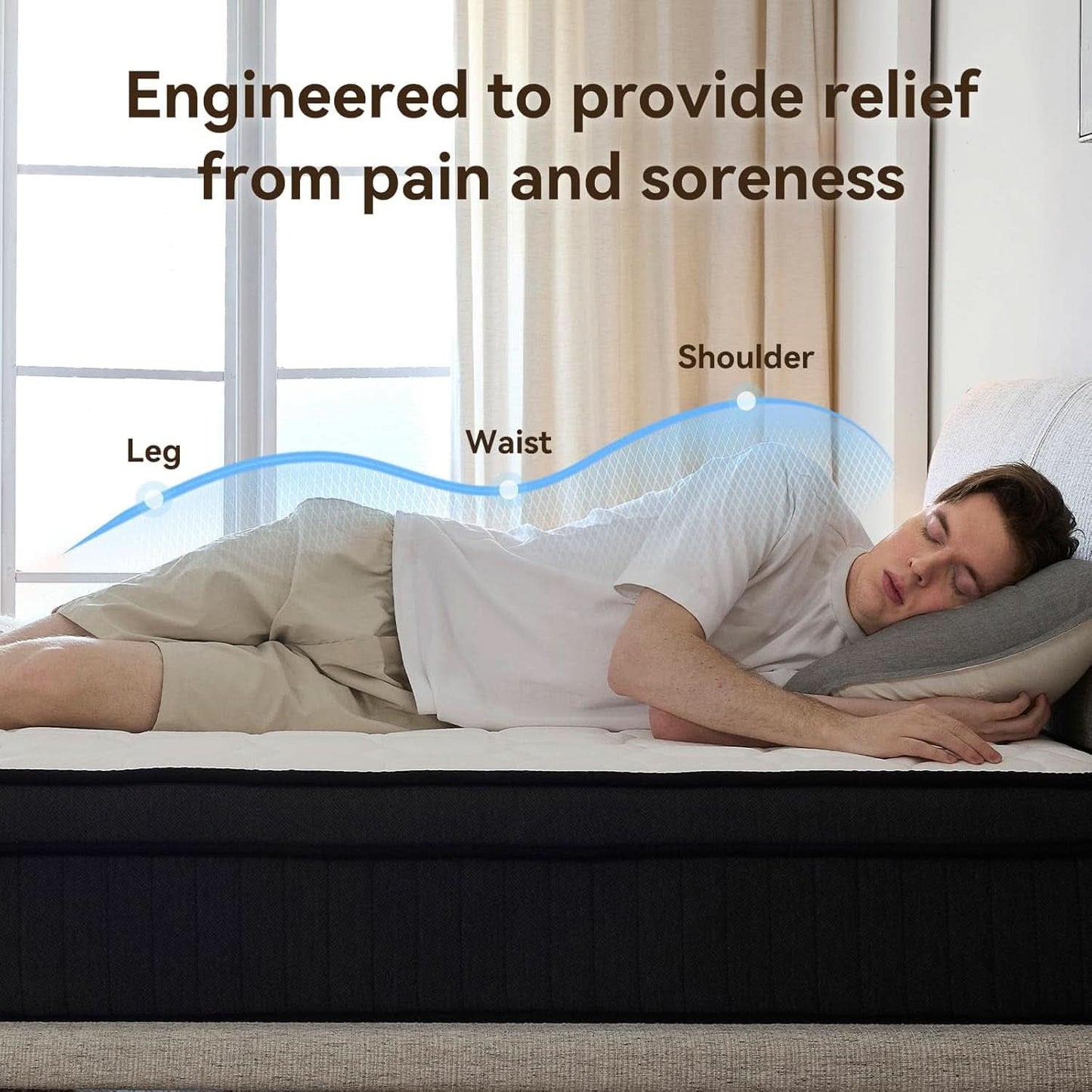 CertiPUR-US Certified 10 Inch Queen Hybrid Memory Foam Mattress