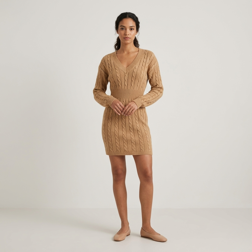 V-Neck Sheath Dress