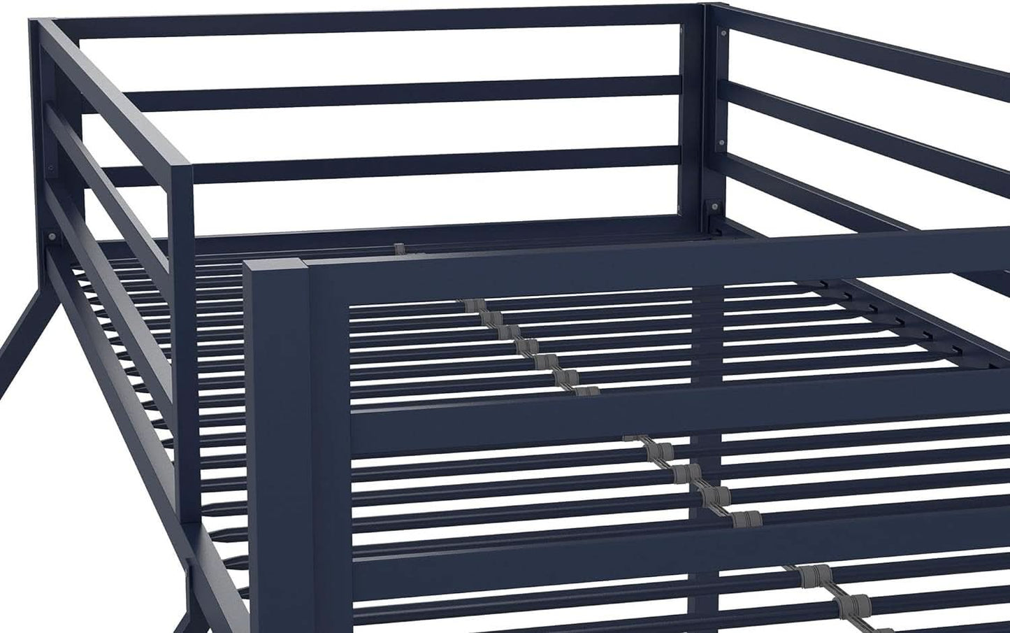 Maxwell Twin-Over-Full Metal Bunk Bed Navy Blue With Ladder